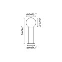 Floor lamp in aluminum, E27 socket, in gray color.