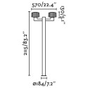 Floor lamp aluminum E27 gray BOURGY