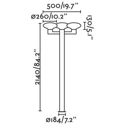 Floor lamp aluminum E27 gray PAIRIS
