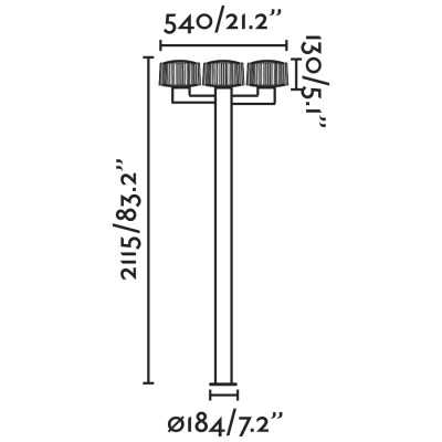 Floor lamp aluminum E27 gray RANDAN