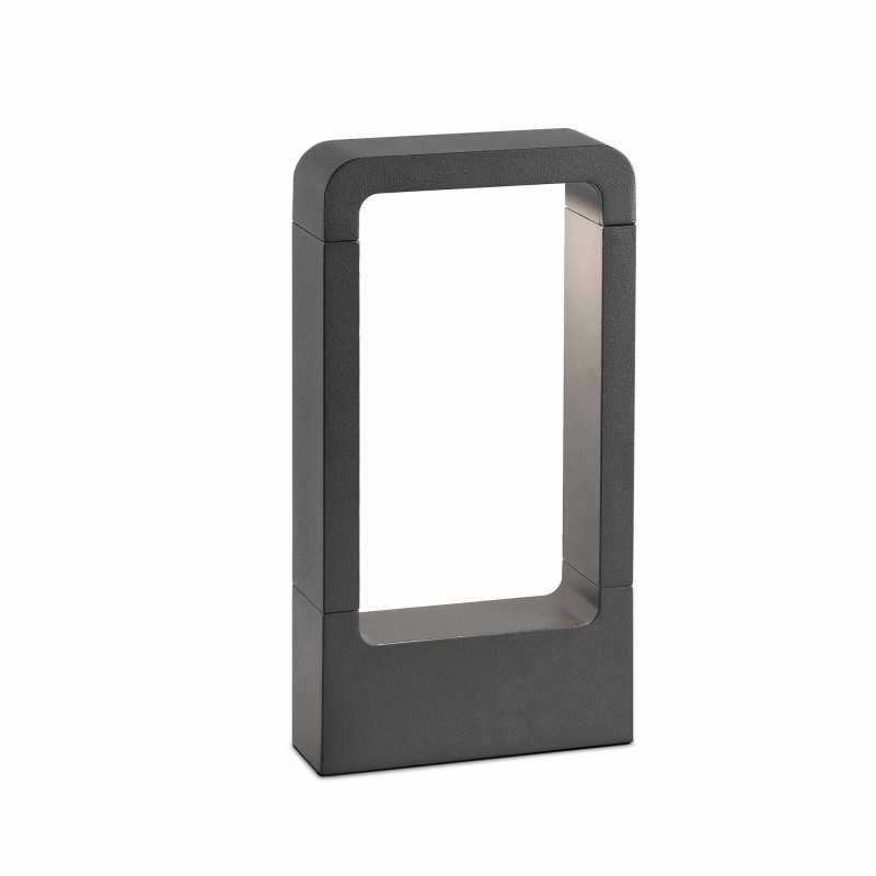 Floor lamp with integrated LED in gray aluminum CHALAIS