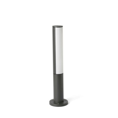 Floor lamp with integrated LED in gray aluminum FONTENY