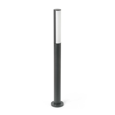 Floor lamp with integrated LED in gray aluminum SAUMANE
