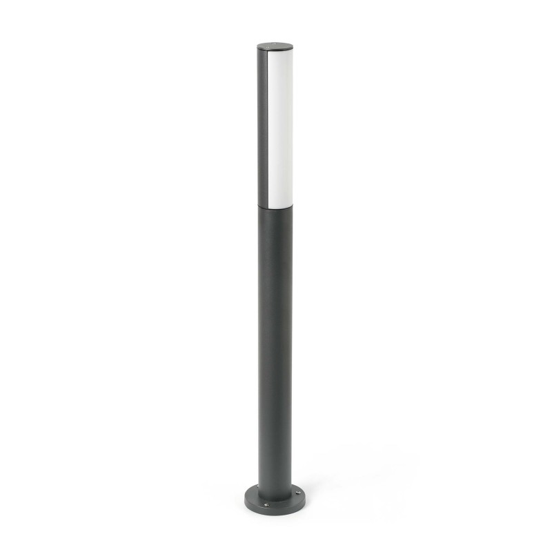 Floor lamp with integrated LED in gray aluminum SAUMANE