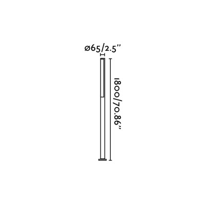 Floor lamp with integrated LED in gray aluminum by ROCHES