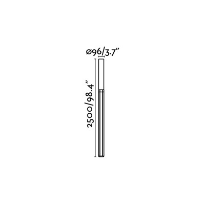 Floor lamp with integrated LED in gray aluminum by PRAPIC