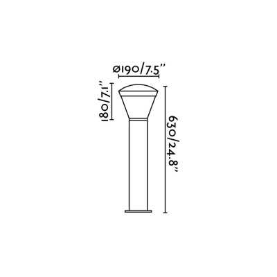 Floor lamp aluminum integrated LED gray FOSSOY