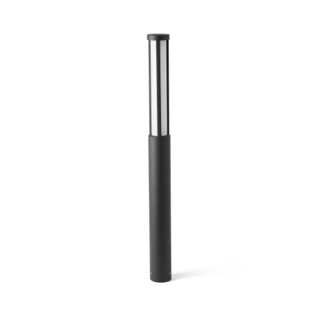Floor lamp with integrated LED in gray aluminum TOSTAT