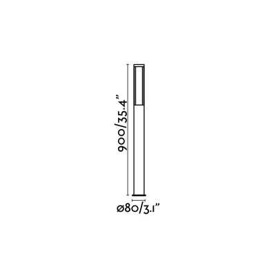 Floor lamp with integrated LED in gray aluminum TOSTAT