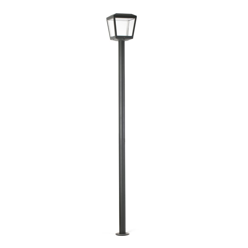 Floor lamp with integrated LED in gray aluminum NABIRAT