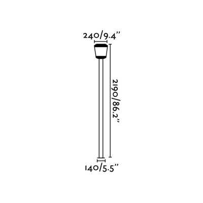 Floor lamp with integrated LED in gray aluminum NABIRAT