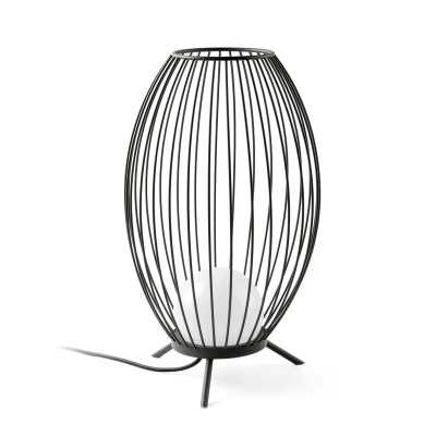 Floor lamp with integrated LED in gray aluminum, PARNAY
