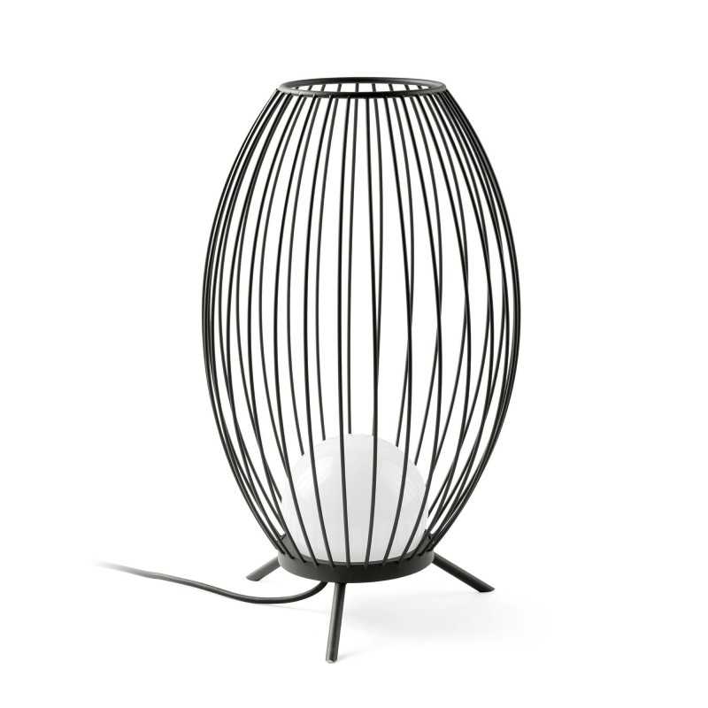 Floor lamp with integrated LED in gray aluminum, PARNAY