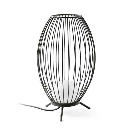 Floor lamp with integrated LED in gray aluminum, PARNAY