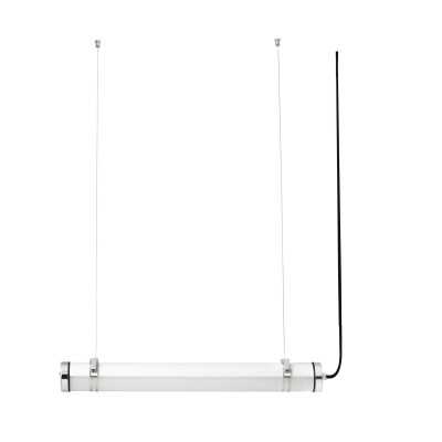 Ceiling lamp with integrated LED in shiny chrome-plated steel ELANGE