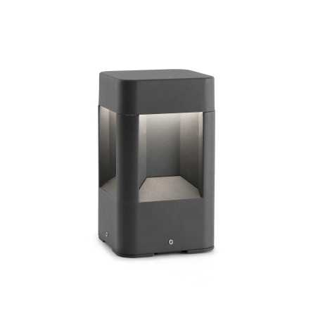 Wall-mounted lamp with integrated LED in gray aluminum, HEMING.