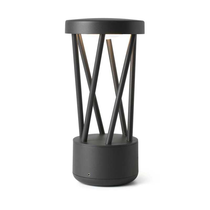 Wall-mounted lamp with integrated LED in gray aluminum MOURIES