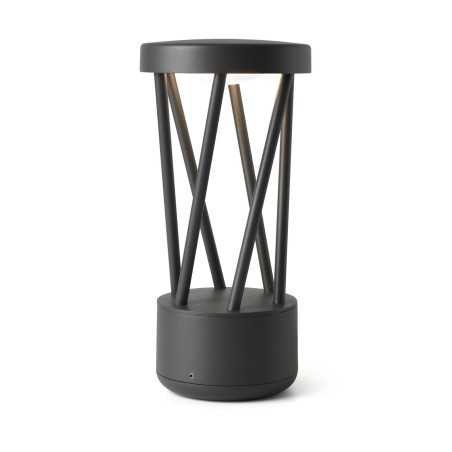 Wall-mounted lamp with integrated LED in gray aluminum MOURIES