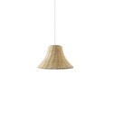 Simple pendant lamp VERVY made of wicker with E27 LED light bulb in wood color.