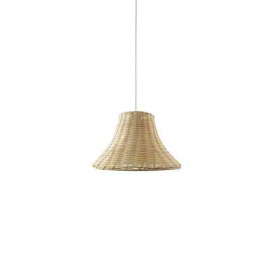 Simple pendant lamp VERVY made of wicker with E27 LED light bulb in wood color.
