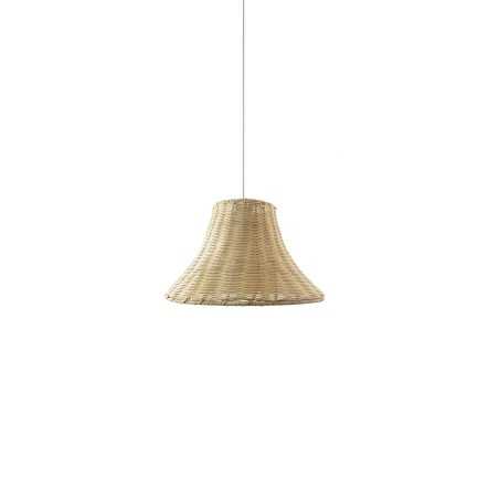 Simple pendant lamp VERVY made of wicker with E27 LED light bulb in wood color.