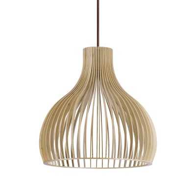 Simple pendant light NUITS wood E27 LED