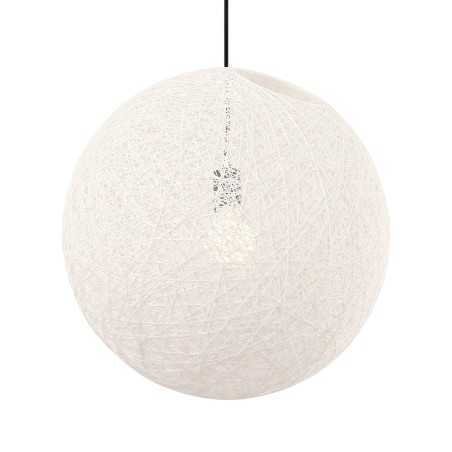 Simple pendant light BIANE textile E27 LED in off-white color
