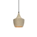 Simple pendant lamp CACHY made of hemp with E27 LED in wood color