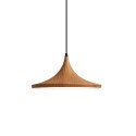 Simple pendant VITRE aluminum E27 LED in wood color