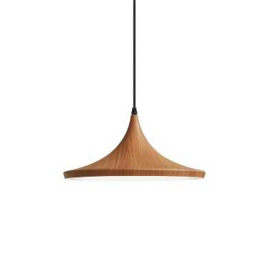 Simple pendant VITRE aluminum E27 LED in wood color