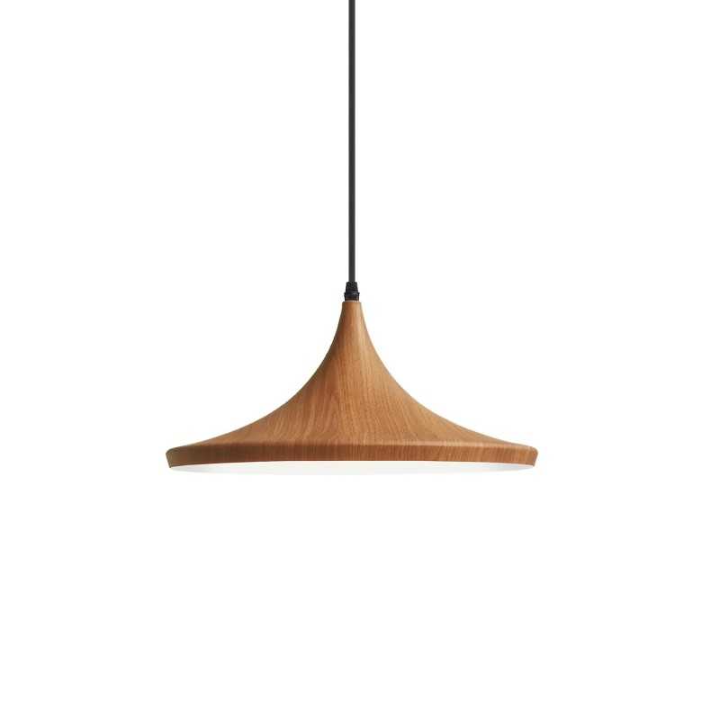 Simple pendant VITRE aluminum E27 LED in wood color