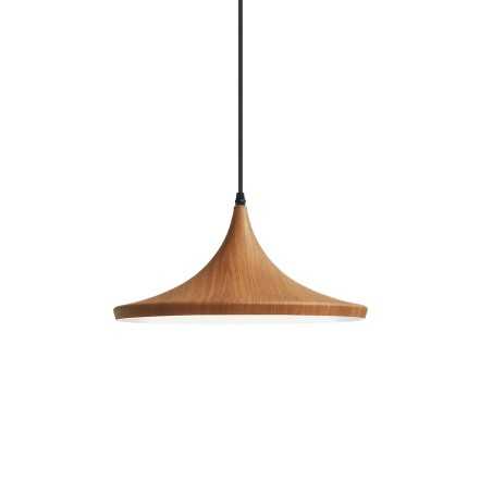 Simple pendant VITRE aluminum E27 LED in wood color