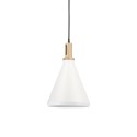 LENAY simple pendant light made of wood with E27 LED in white color