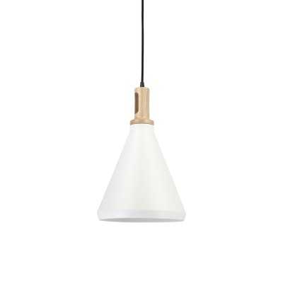 LENAY simple pendant light made of wood with E27 LED in white color