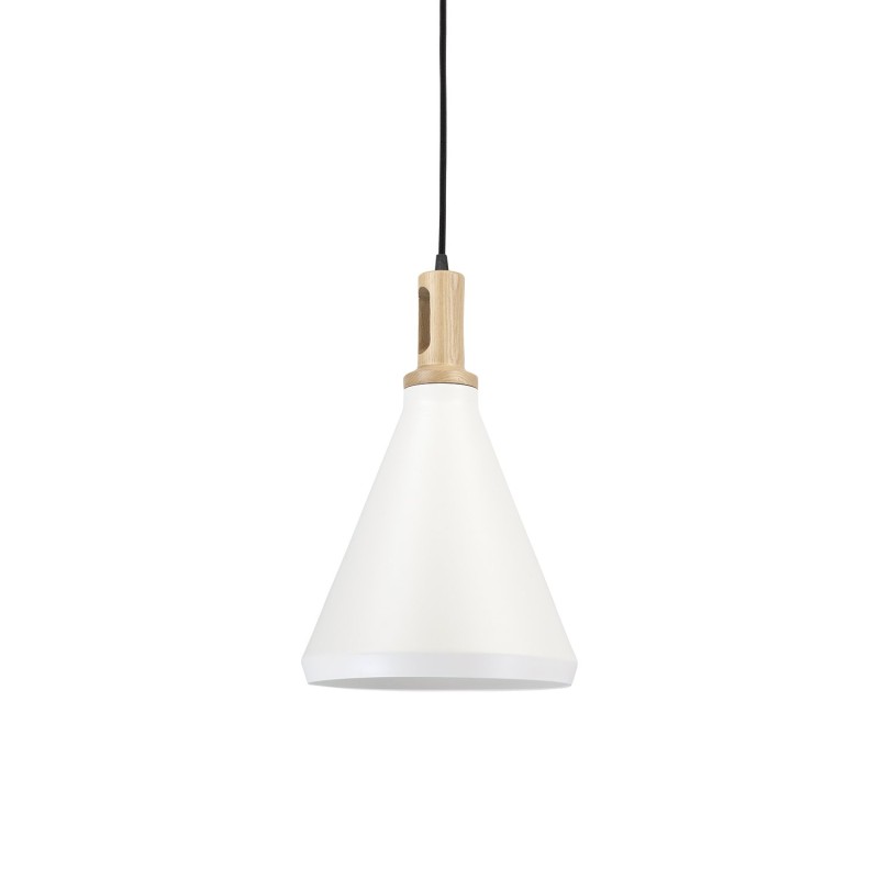 LENAY simple pendant light made of wood with E27 LED in white color