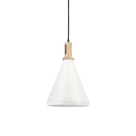 LENAY simple pendant light made of wood with E27 LED in white color