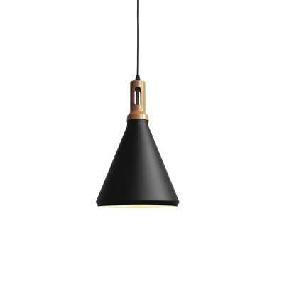 LUZAY simple pendant light in black aluminum with E27 LED.