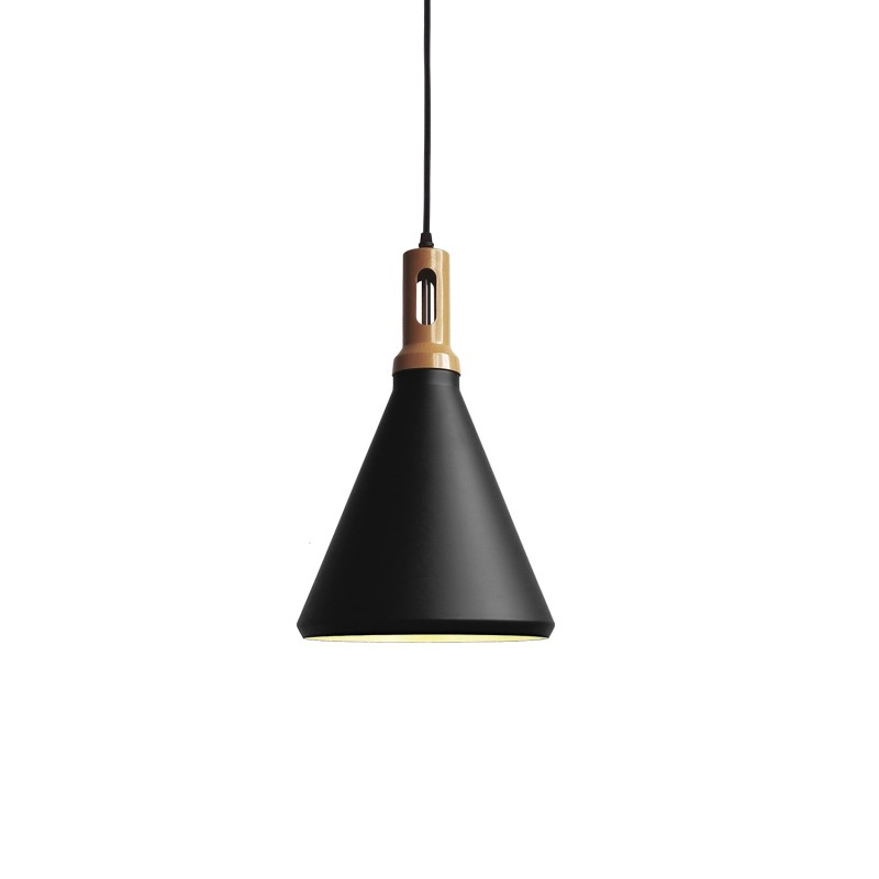 LUZAY simple pendant light in black aluminum with E27 LED.