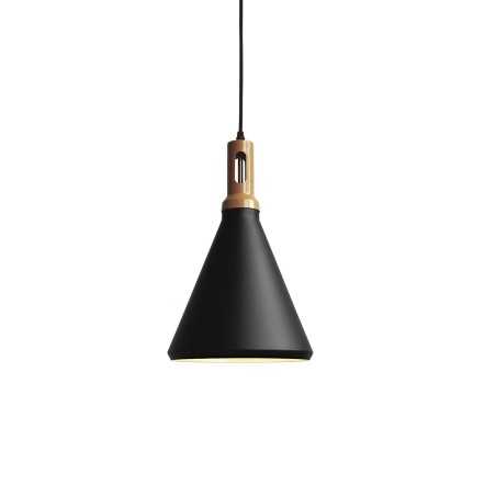 LUZAY simple pendant light in black aluminum with E27 LED.