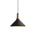Simple pendant PAYRE aluminum E27 LED in black color