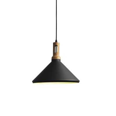 Simple pendant PAYRE aluminum E27 LED in black color