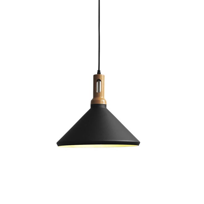 Simple pendant PAYRE aluminum E27 LED in black color