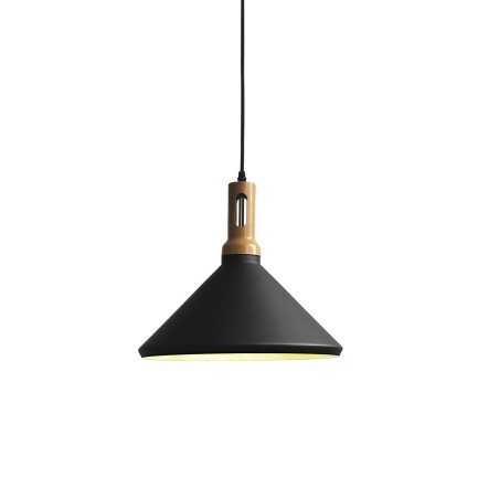 Simple pendant PAYRE aluminum E27 LED in black color