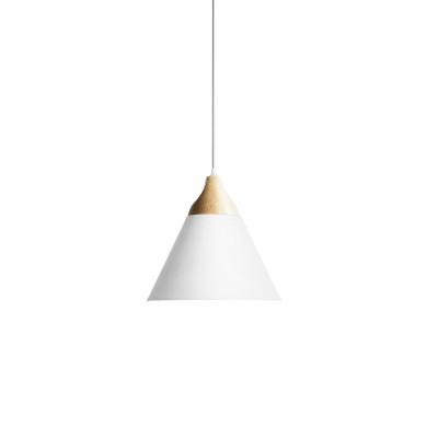 Simple pendant light SOUIL made of wood with E27 LED in white color