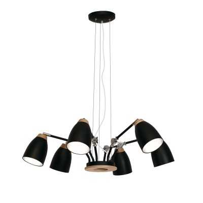 NICOT multiple pendant light wood E27 LED