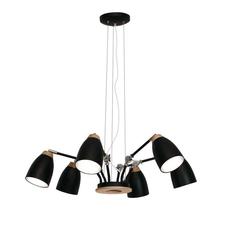 NICOT multiple pendant light wood E27 LED