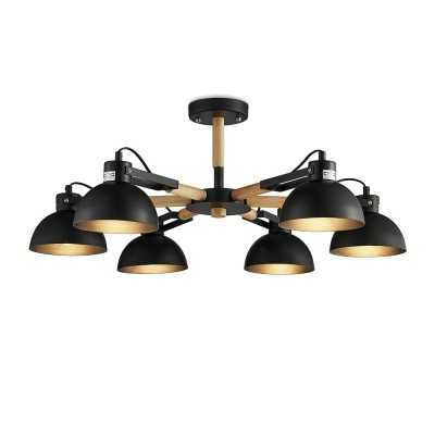 MAYOU multiple pendant light made of wood with E27 LED in black color