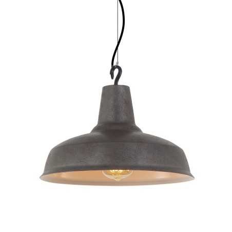Simple pendant FAVIC metal E27 LED in rustic gray color