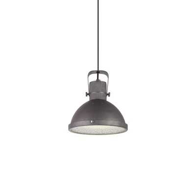 Simple pendant light GOUERS made of iron with E27 LED in rustic gray color.