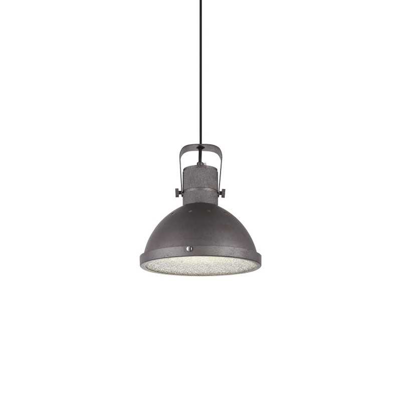 Simple pendant light GOUERS made of iron with E27 LED in rustic gray color.